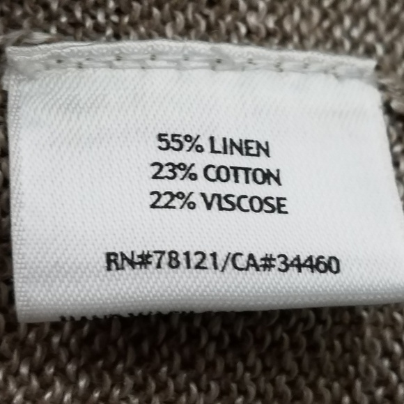 Eileen Fisher tan beige sleeveless linen blend knit top thin sweater women Small - Picture 8 of 8